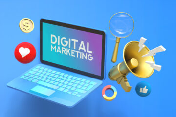Digital Marketing Social Media Megaphone Concept