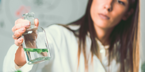 woman scientist and herb remedies